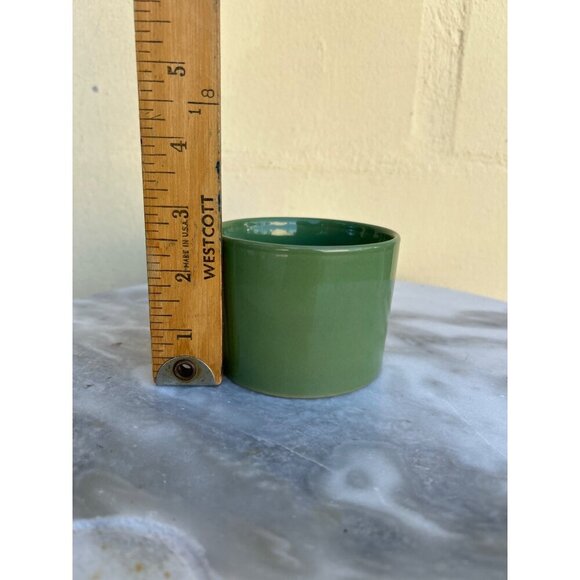 Vintage WCL Pottery MCM Green Coffee Mugs Set Of 3 - Picture 4 of 7